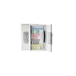 WEDO Schlüsselschrank mit Elektroschloss, für 32 Schlüssel Sicherheits-Zahlencode & Standardschloss, flach, aus pulver- (102 63237)