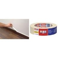 tesa Maler Krepp 4348 Standard Papierabdeckband, 30 mm x 50m leicht gekreppt, ermöglicht die Herstellung leichterer Ab - 1 Stück (04348-00017-03)