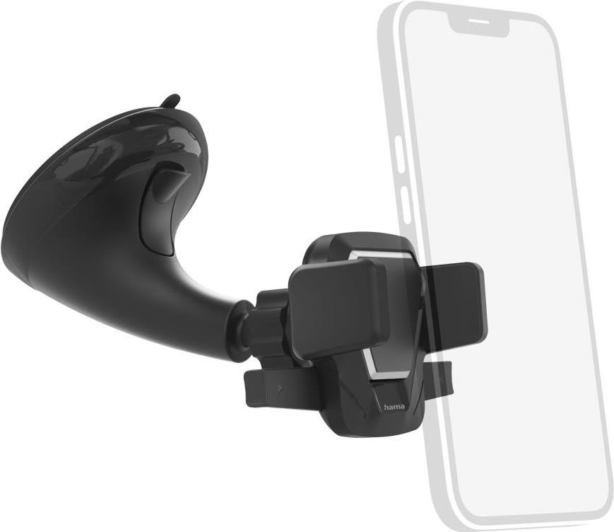 Hama Auto-Handyhalterung Easy Snap mit Saugnapf, 360 Grad drehbar, universal (00201510)
