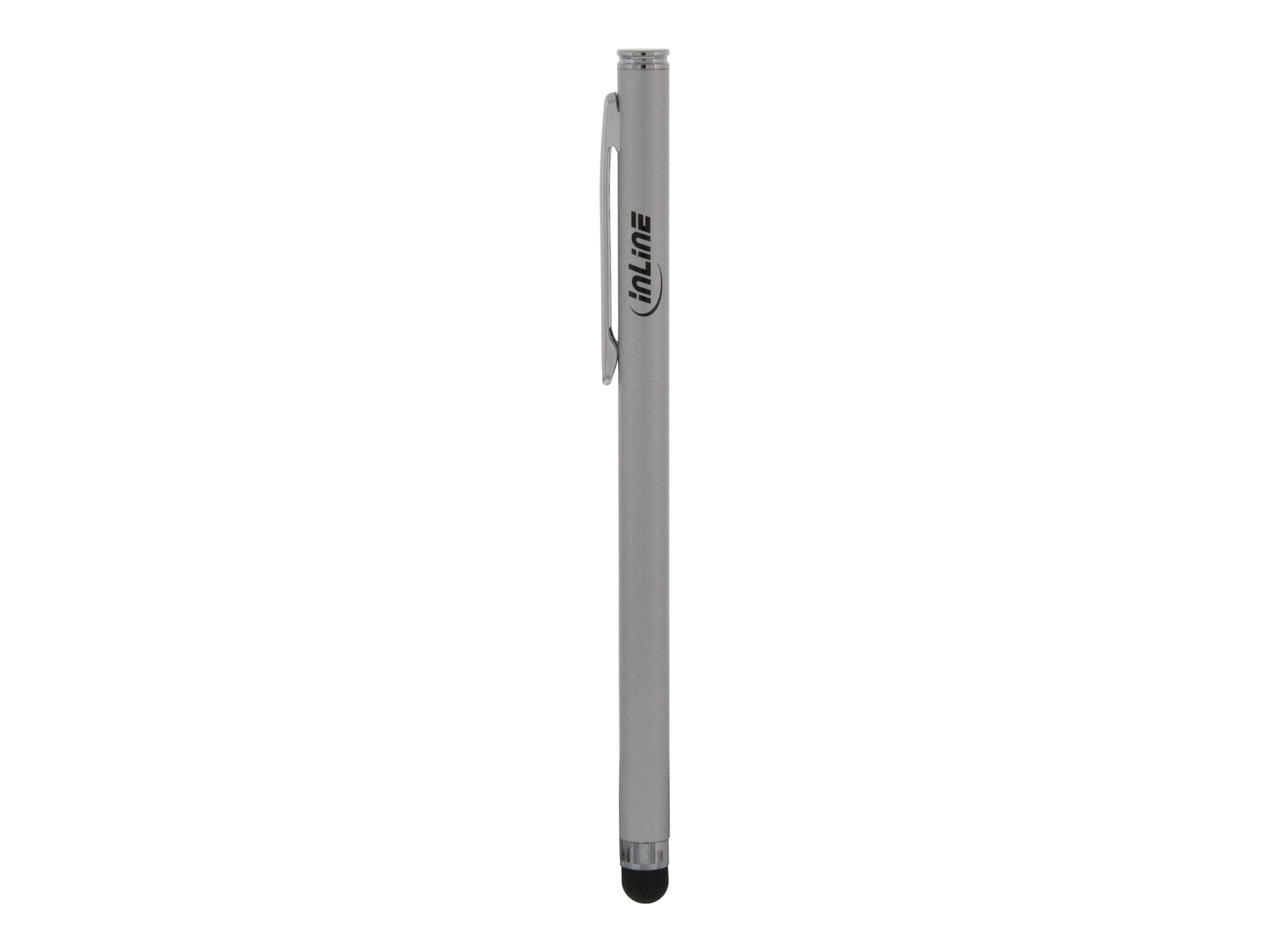 InLine Stylus Eingabestift 6 mm Gummispitze Aluminium Silber