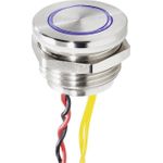 Renkforce RF-4707818 Klingeltaster beleuchtet, mit Piezo 1fach Edelstahl, Blau 24 V/0,3 A (RF-4707818)