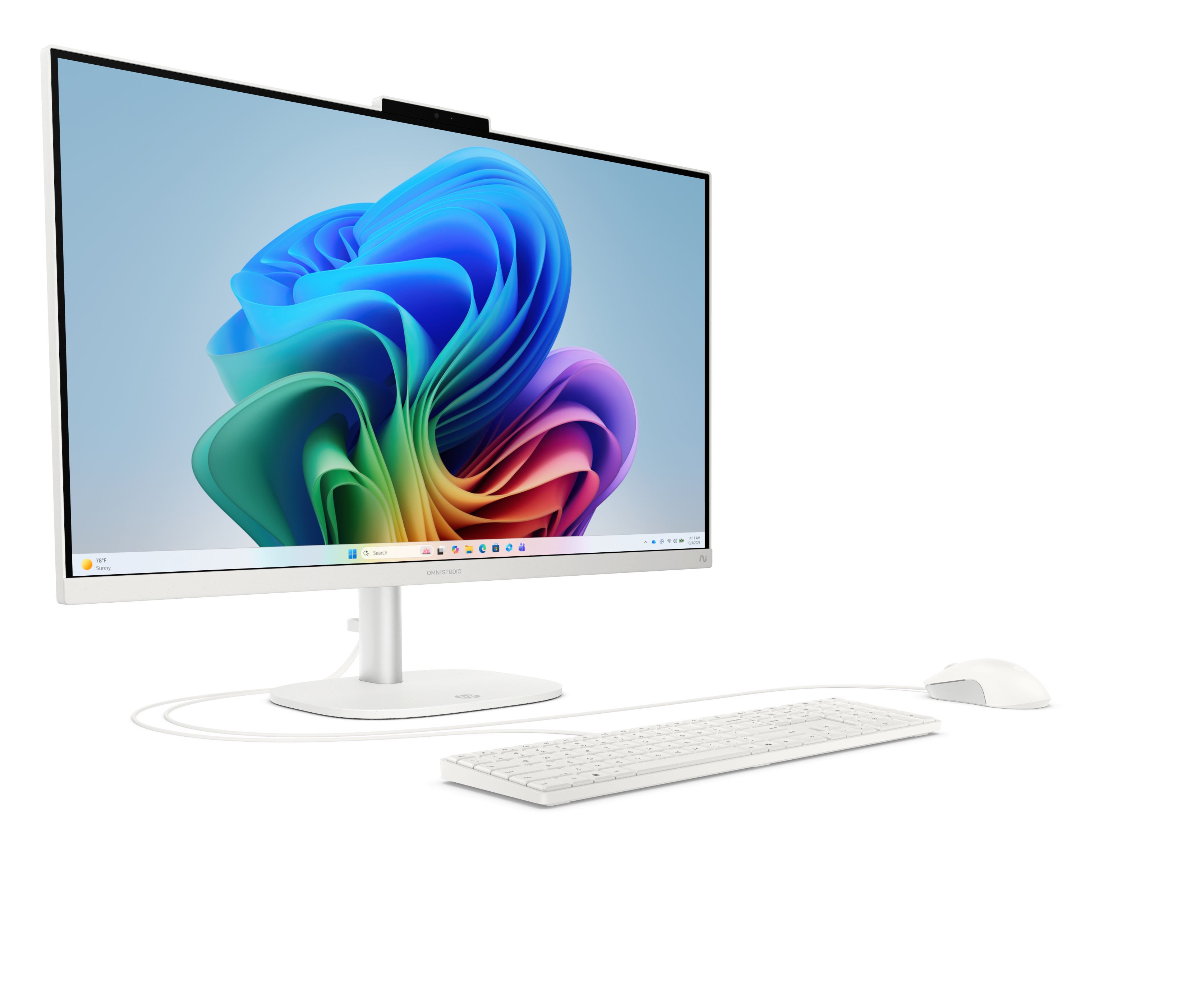 HP OmniStudio 27-cw0174ng 27" QHD All-in-One PC AMD Ryzen AI 7 445 24 GB RAM 512 GB SSD Cotton white