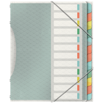 Esselte Ordnungsmappe Colour'Ice, A4, PP, 12 Fächer 3 Schutzklappen am Rückdeckel, transparentes Design mit - 1 Stück (626256)