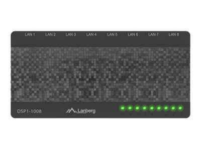 Lanberg DSP1-1008 8-Port Gigabit Ethernet Unmanaged Switch Schwarz, Grau