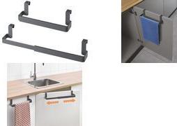 metaltex Handtuchhalter Flex-Bar, ausziehbar, grau Material: ABS-Kunststoff, zum Einhängen an der Schranktür, - 1 Stück (297543000)