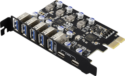 Renkforce RF-6613198 5+2 Port USB 3.2 Gen 1 Controllerkarte USB-A (USB 3.0), USB-C® (USB 3.2 Gen 1) PCIe x1 (RF-6613198)