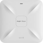 Ruijie Networks RG-RAP2260(G). Maximale Datenübertragungsrate: 1201 Mbit/s, Maximale Datenübertragungsrate (2,4 GHz): 574 Mbit/s, Maximale Datenübertragungsrate (5 GHz): 1201 Mbit/s. Unterstützte Sicherheitsalgorithmen: WPA, WPA-PSK, WPA-TKIP, WPA2-AES, Funktionen Service Set Identifier (SSID): Hidden SSID, Multiple SSIDs. Unterstützte Protokolle: Concurrent 802.11ax, 802.11ac wave2/wave1, 802.11a/b/g/n. Eingangsstrom: 1.5 A, Stromverbrauch (Standardbetrieb): 15,3 W. Platzierung: Wand, Produktfarbe: Weiß, LED-Anzeigen: Leistung (RG-RAP2260(G))