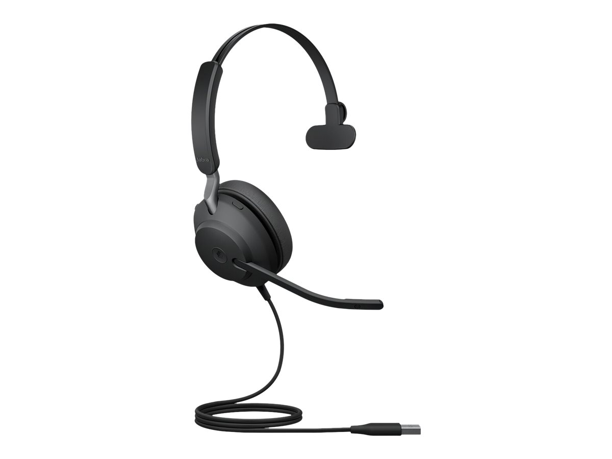 Jabra Evolve2 40 SE MS Mono On-Ear Headset USB-A Schwarz