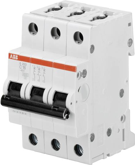 ABB Sicherungsautomat 4A S203-C4 pro M comp. 3pol.6kA f.Leitungssch. S203-C4 (2CDS253001R0044)