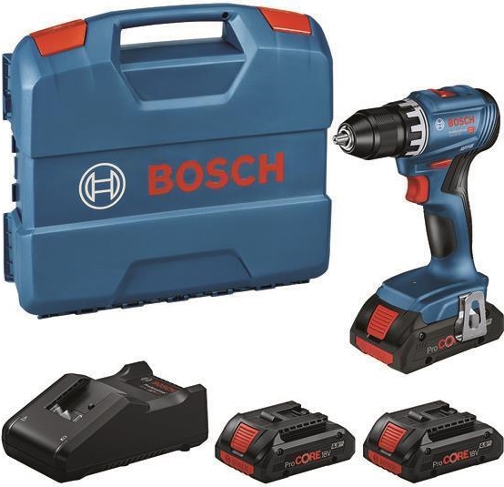 Bosch Akku-Bohrschrauber GSR 18V-45 Professional 18Volt blau/schwarz 3x Li-Ion Akku (0615A5002N)