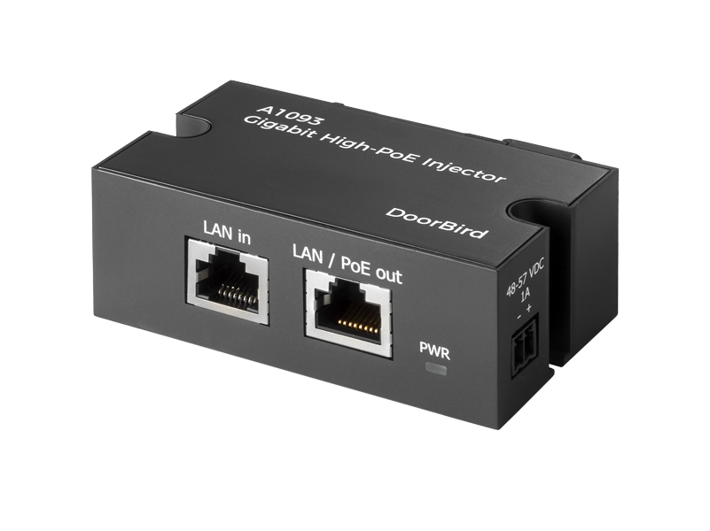 DoorBird A1093 Gigabit High-PoE-Injektor Schwarz