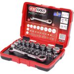 KS TOOLS 1/4" + 11 mm Durchgangs-Steckschlüssel- und Bit-Satz, 31-tlg. (918.3050)