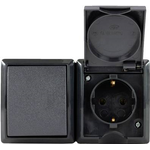 REV 0007861900 Aufputz-Steckdose mit Schalter IP44 Schwarz (0007861900)