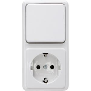 Kopp Schalter/Steckdosen Kombination Aufputz-Standard Arktis-Weiß 108802007 (108802007)