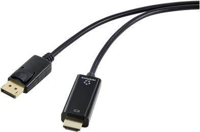 HDMI Anschlusskabel DisplayPort Stecker 3.00 m Schwarz RF-5179190 PVC-Mantel (RF-5179190)