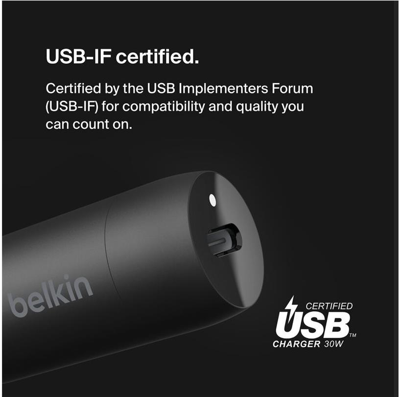Belkin BoostCharge CCA004btBK 30 W USB-C Auto-Netzteil Schwarz