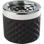 APS Windaschenbecher, matt-schwarz aus Glas gefrosted, Metall verchromt, mit Bajonett - 1 Stück (582)