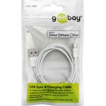 Wentronic Goobay USB Lade- und Synchronisationskabel, Weiß, 1 m - MFi Lade- und Synchronisationskabel für Apple iPhone/iPad (Weiß) (54600)