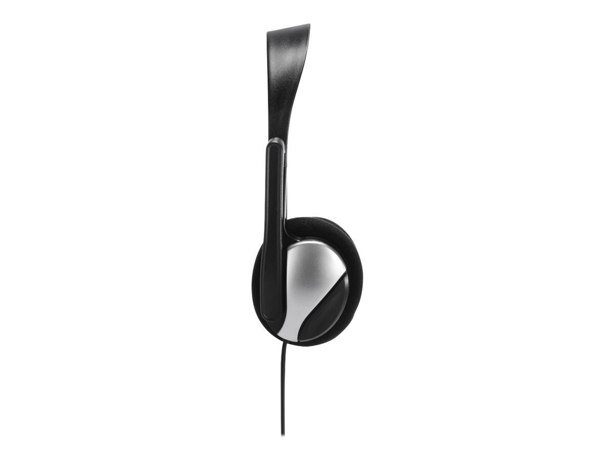 Hama HS-P100 On-Ear Stereo PC-Headset Kabelgebunden 2 m Schwarz, Silber