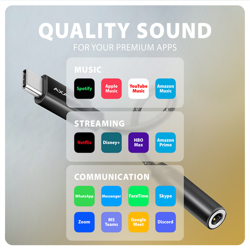 AXAGON ADA-HC USB-C Audio-Adapter 32 Bit 384 kHz Schwarz