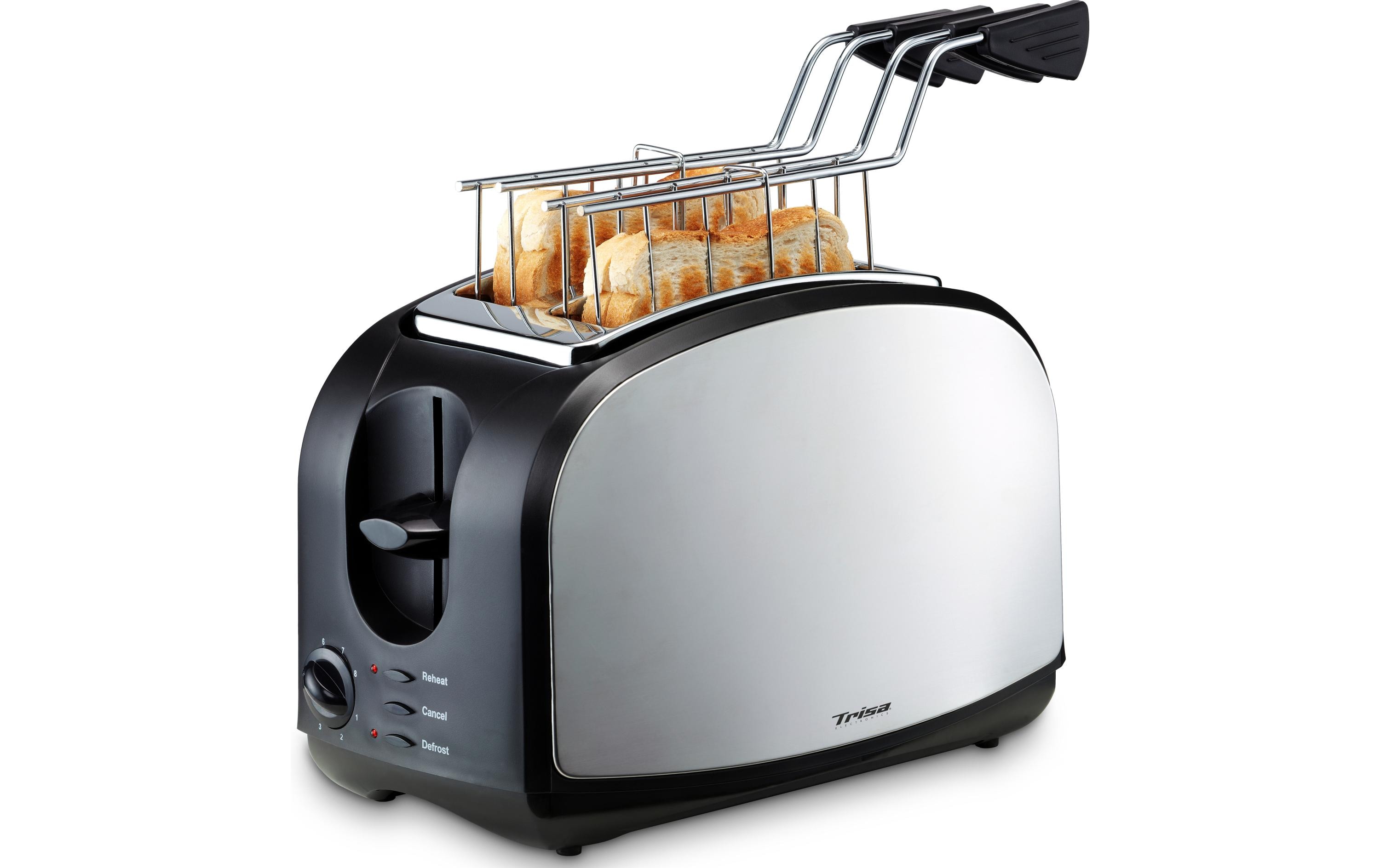 Trisa Crispy Snack Toaster 4 Scheiben Edelstahl Schwarz