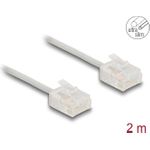 Delock RJ45 Netzwerkkabel Cat.6 UTP Ultra Slim 2 m grau mit kurzen Steckern (80759)