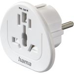 Hama Reiseadapter Typ E und F, 3-polig, universal, Welt nach Europa, Weiß (00223455)