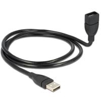 DeLOCK ShapeCable - USB-Verlängerungskabel - USB Typ A, 4-polig (M) - USB Typ A, 4-polig (W) - 1,0m - Schwarz (83500)