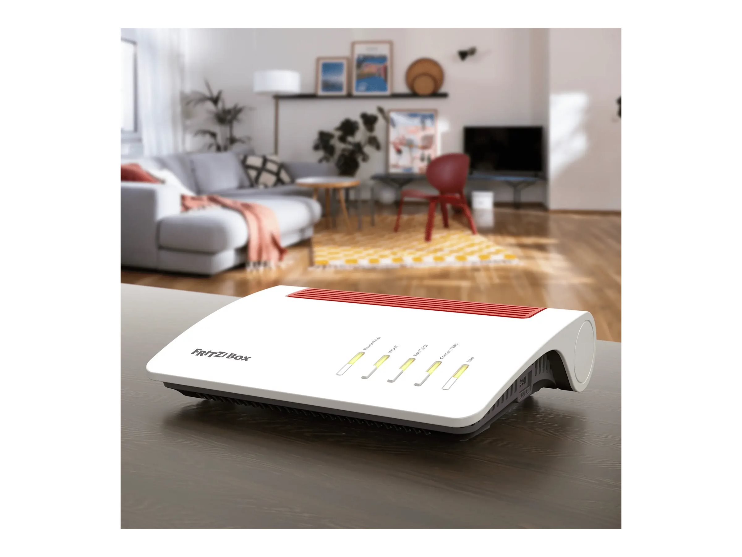 FRITZ! FRITZ!Box 5590 Fiber WLAN-Router Wi-Fi 6 3600 Mbit/s GPON Dual-Band Weiß, Rot
