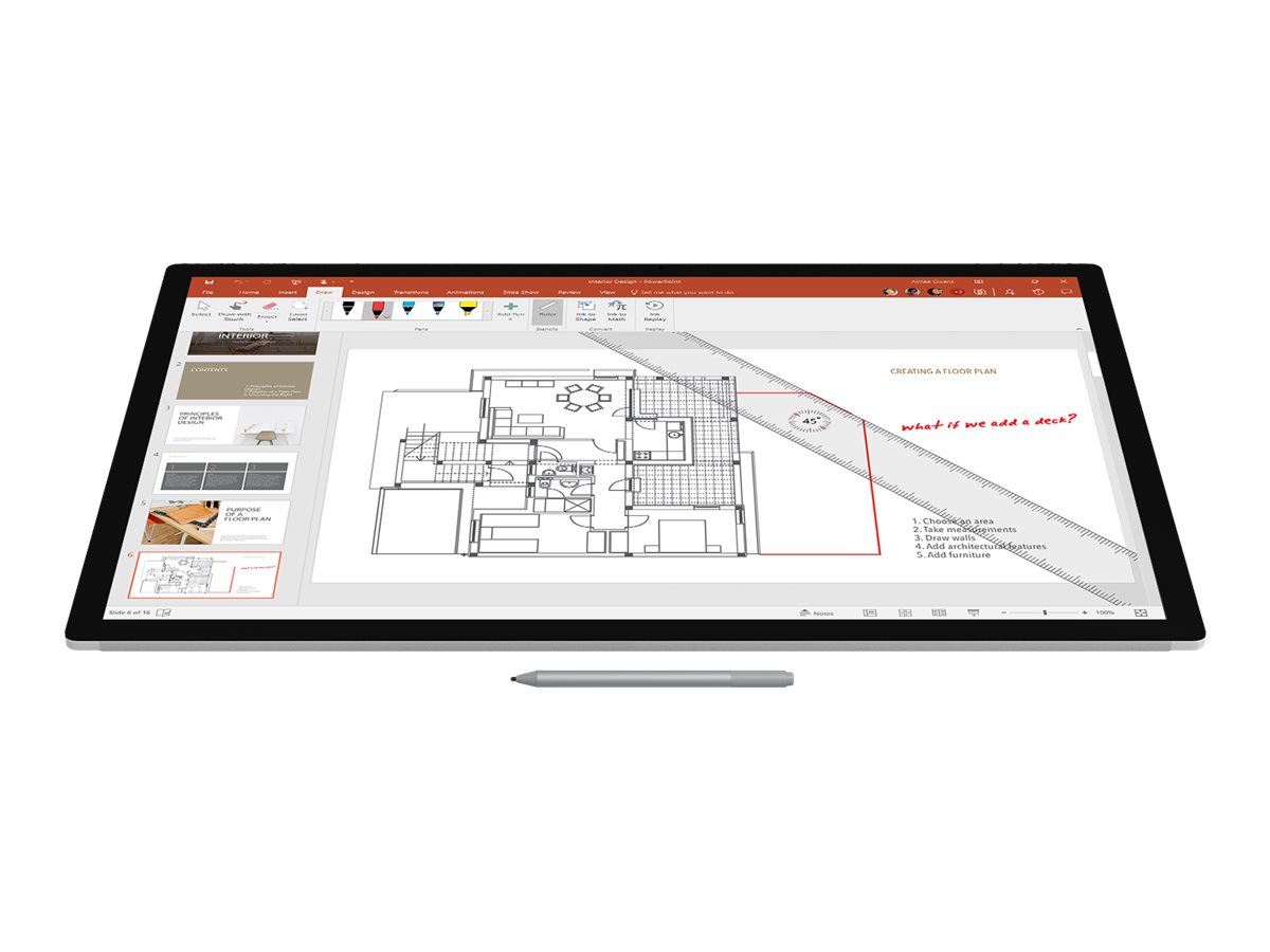 Microsoft Surface Pen M1776 Aktiver Stylus Bluetooth 4.0 Platin