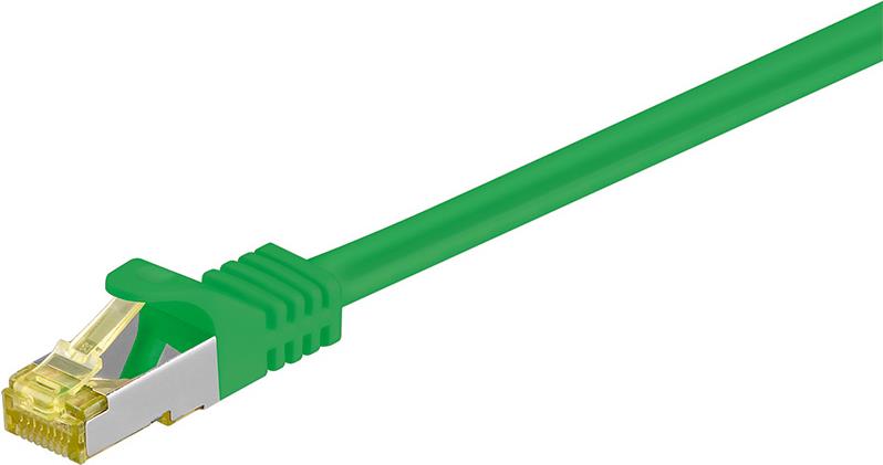 Wentronic GoobayCat.7 Rohkabel Patchkabel, S/FTP (PiMF), Grün, 1 m - LSZH halogenfrei, Kupfer, RJ45 Stecker (91586)