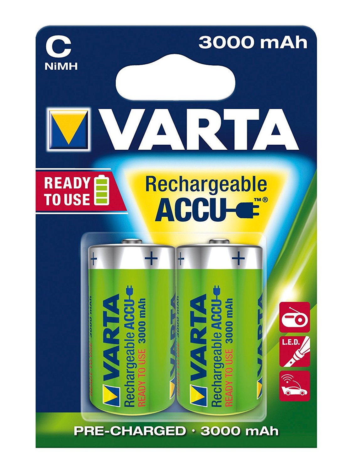 Varta Power Accu - Batterie 2 x C Typ NiMH 3000 mAh (56714101402)