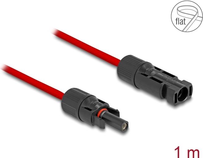 Delock DL4 Solar Flachbandkabel Stecker zu Buchse 1 m rot (60676)