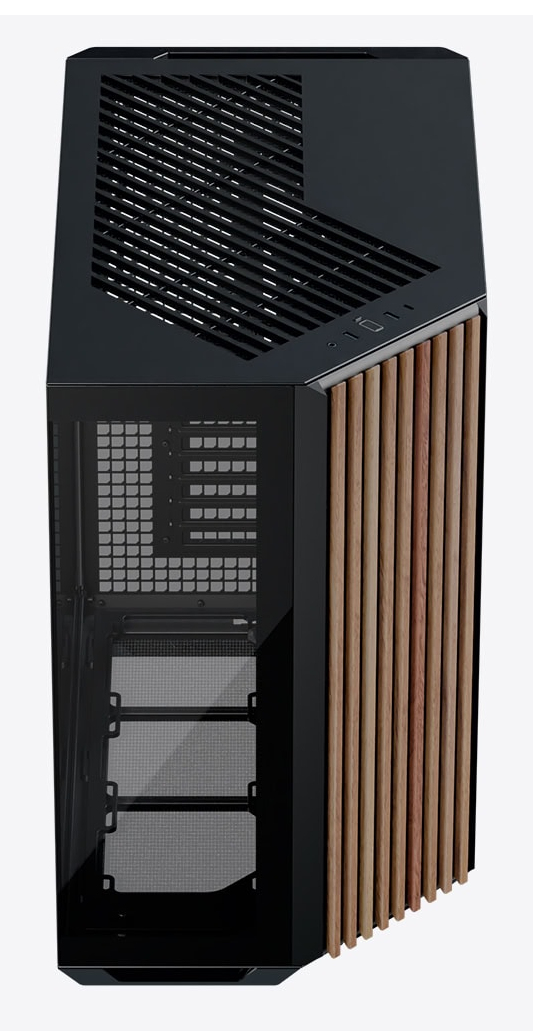 APNX V1 V1-W-BK-v1 Midi Tower Schwarz, Holz