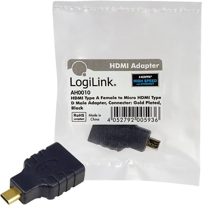 LogiLink HDMI auf Micro HDMI Adapter AH0010 Schwarz