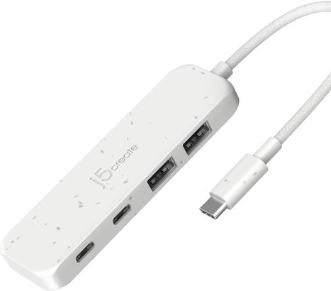j5create 4-in-1 USB-C zu 4-Port Typ-A & Typ-C Hub, USB-C Hub mit 10 Gbps 2 USB-A & 2 USB-C | Kompatibel mit MacBook Pro/MacBook Air/iPad/Mac mini und weiteren Typ-C Geräten(JCH342EW)
