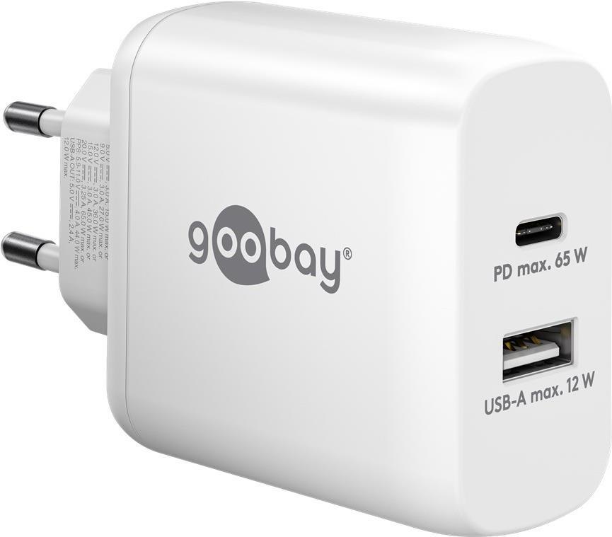 Goobay USB-C™ PD Dual-Schnellladegerät (65 W) weiß (65410)