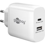 Goobay USB-C™ PD Dual-Schnellladegerät (65 W) weiß (65410)