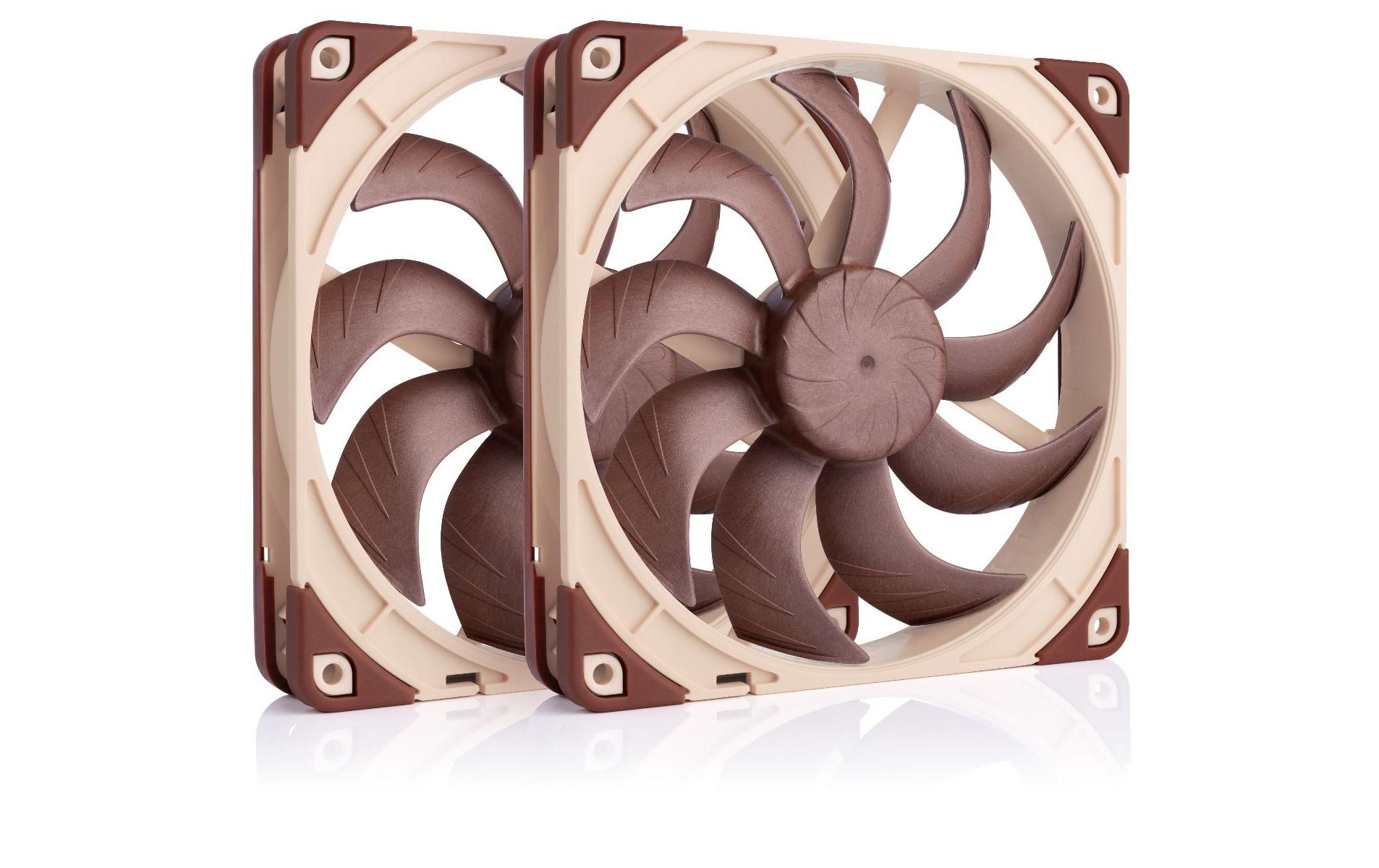 Noctua NF-A14x25 G2 PWM SX2-PP Gehäuselüfter 140 mm Set mit 2 Lüftern 1500 RPM Beige