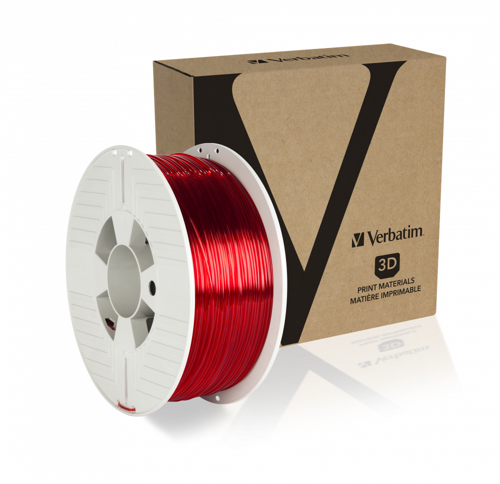 Verbatim PETG-Filament 1.75 mm 1 kg Durchsichtig Rot