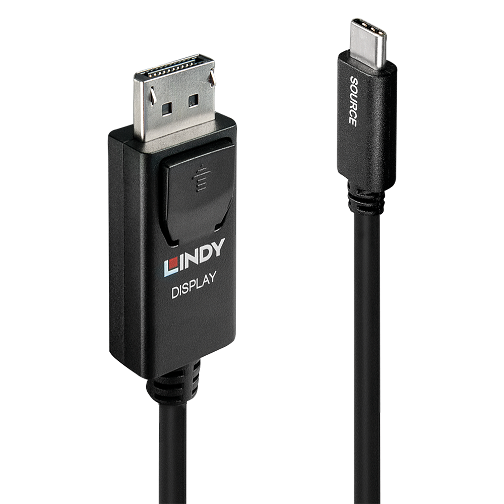 Lindy USB Typ C an DisplayPort 4K60 Adapterkabel 2m Aufloesung 3840x2160 bei 60Hz 8bit 4:4:4 (43267)
