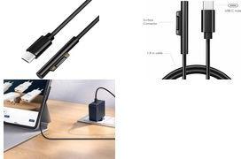 LogiLink USB-C Microsoft Surface Ladekabel, schwarz, 1,8 m kompatibel zu Microsoft Surface Pro 3/4/5/6/7/8/9, Surface (PA0342)