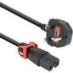 ACT Powercord UK male - C15 IEC Lock+ black 2 m, PC3884 (PL0082)