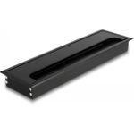 Delock Kabeldurchführung für Tischeinbau mit Bürste 280 x 80 x 28 mm schwarz (66857)