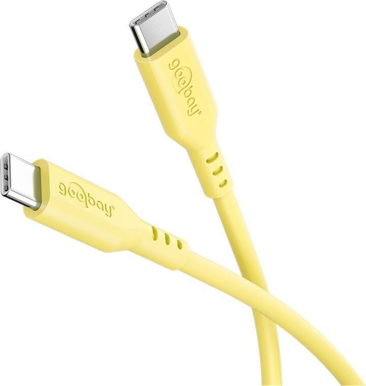 Goobay USB-C-Silikonkabel, 1,5 m, gelb (77742)