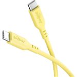 Goobay USB-C-Silikonkabel, 1,5 m, gelb (77742)