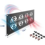Delock 19? 3 HE Rackblende für 4 Lüfter 92 x 92 mm dunkelgrau (67417)
