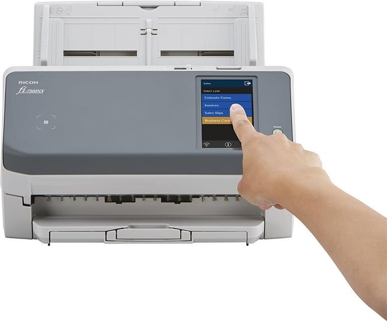 Ricoh fi-7300NX Dokumentenscanner A4 Duplex 600 dpi 60 ppm LAN USB Grau, Weiß