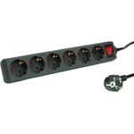 ROLINE 6fach Steckdosenleiste mit Schalter schwarz 6m (19.07.1076)