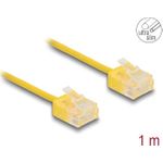 Delock RJ45 Netzwerkkabel Cat.6 UTP Ultra Slim 1 m gelb mit kurzen Steckern (80899)